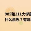 985和211大学是什么意思  985211大学是什么意思